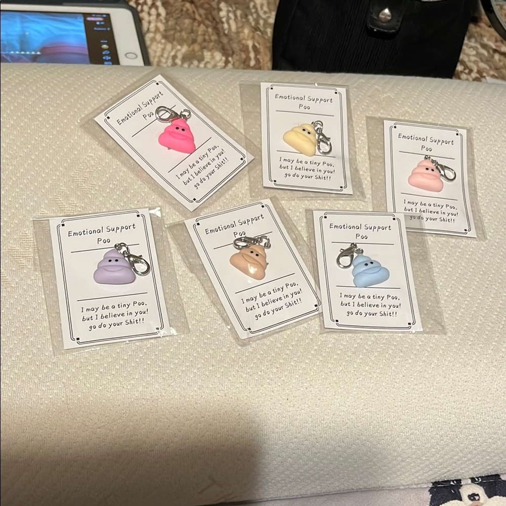Emotional Support Poop Key Or Bag Charm Six Colors Available Pick Your Poop